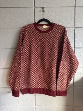 Vintage Men's J.Crew 100% Wool Fair Isle Nordic Crewneck Sweater size M